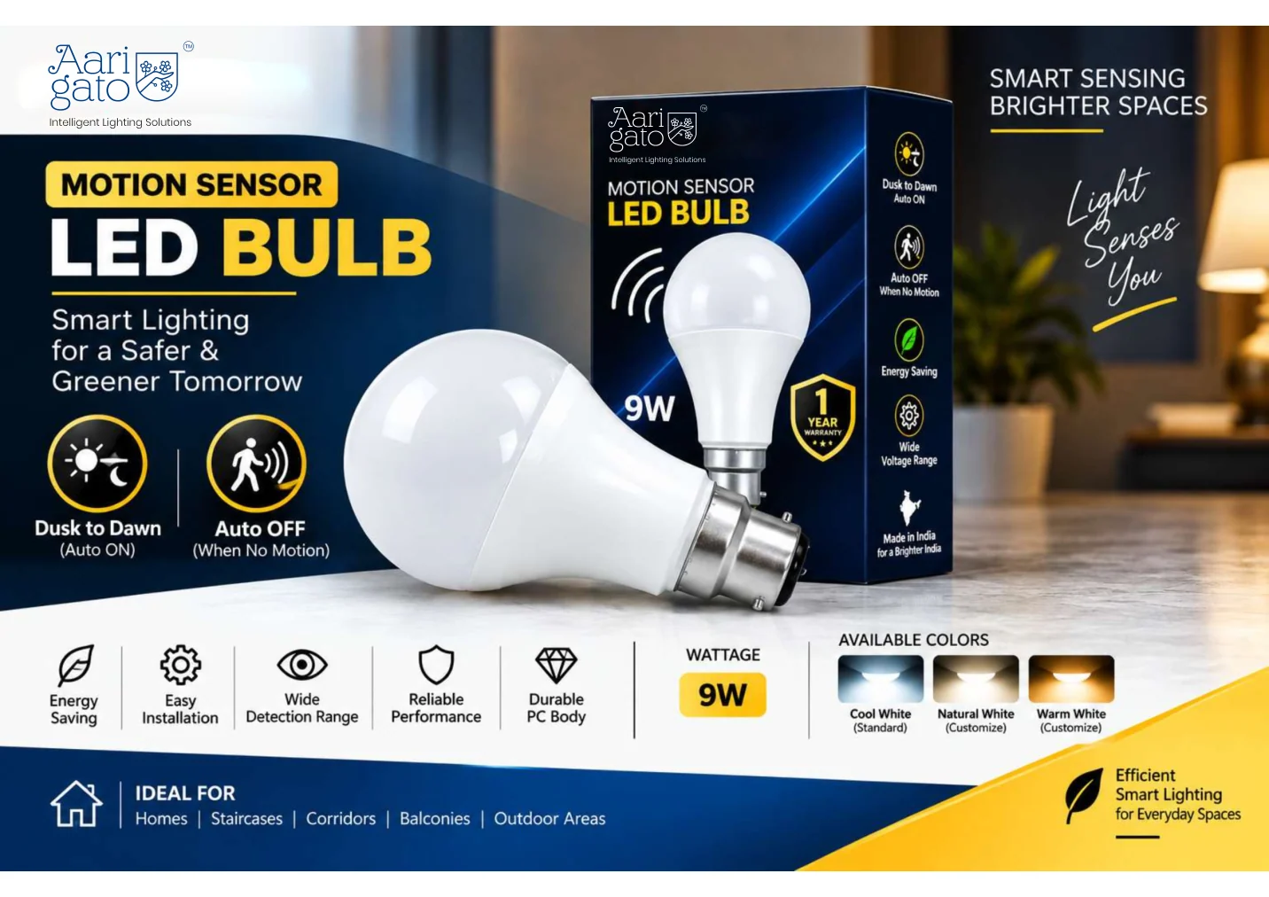 Original Arigato product catalogue: Motion Sensor LED Bulb