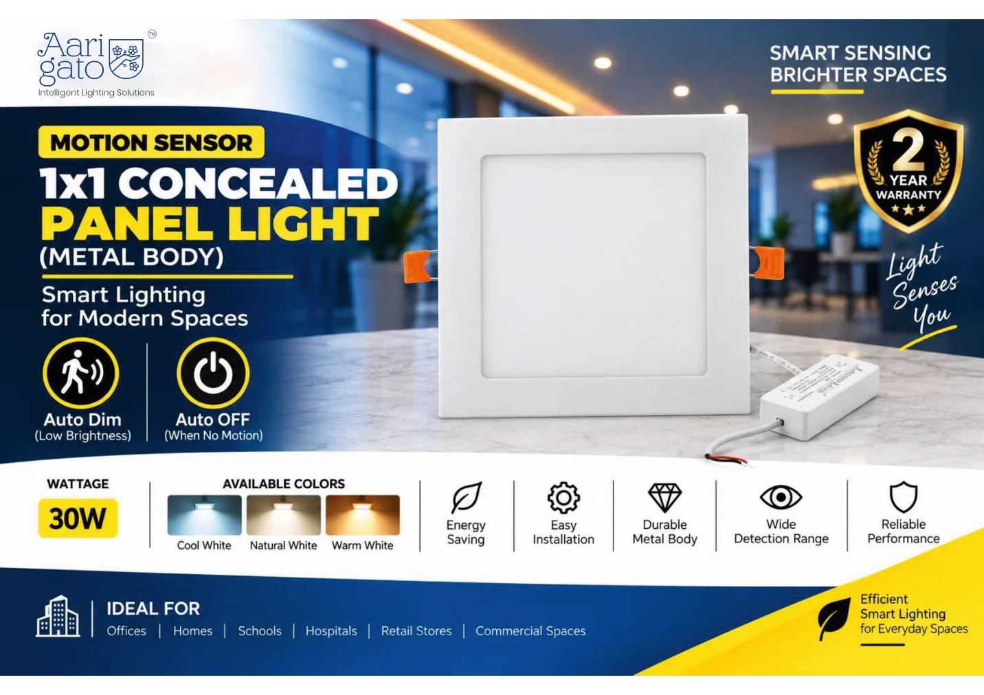 Original Arigato product catalogue: 1x1 Concealed Sensor Panel